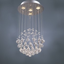 Lustre de luxo moderno cristal 4 luzes