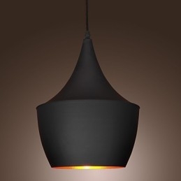 Luminária pendente retrô vintage Tom Dixon Design preta