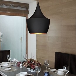 Luminária pendente retrô vintage Tom Dixon Design preta