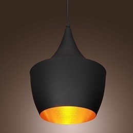 Luminária pendente retrô vintage Tom Dixon Design preta