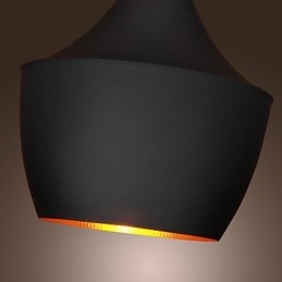 Luminária pendente retrô vintage Tom Dixon Design preta