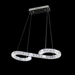 Luminária pendente moderna contemporânea de cristal cromado em metal