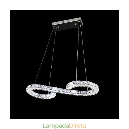 Luminária pendente moderna contemporânea de cristal cromado em metal Luminária pendente moderna contemporânea de cristal cromado em metal