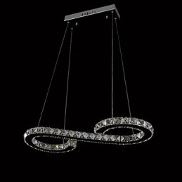 Luminária pendente moderna contemporânea de cristal cromado em metal