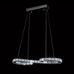 Luminária pendente moderna contemporânea de cristal cromado em metal