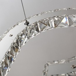 Luminária pendente moderna contemporânea de cristal cromado em metal