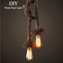 1 Luz DIY Art Hemp Rope Light Lustre Criativo de Corda de Cânhamo