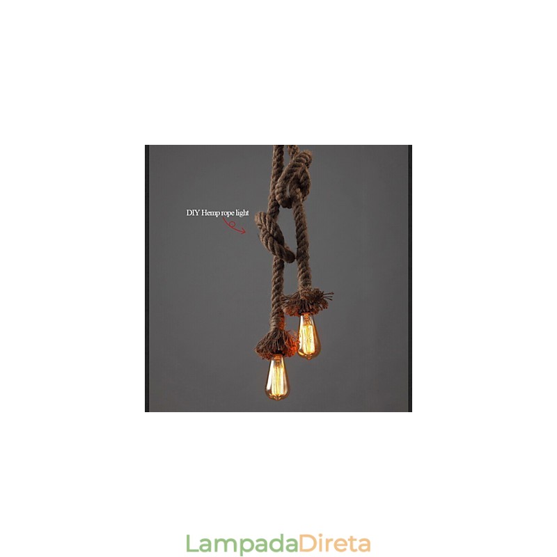 1 Luz DIY Art Hemp Rope Light Lustre Criativo de Corda de Cânhamo