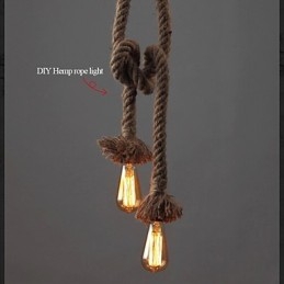 1 Luz DIY Art Hemp Rope Light Lustre Criativo de Corda de Cânhamo