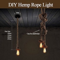 1 Luz DIY Art Hemp Rope Light Lustre Criativo de Corda de Cânhamo