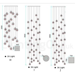 Luminária pendente de bola de cristal Meteorer de palco de engenharia criativa