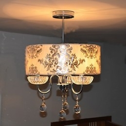Lustre moderno contemporâneo de cristal galvanizado