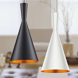 Luminária pendente retrô vintage Tom Dixon design preto branco tipo C luminárias pendentes café