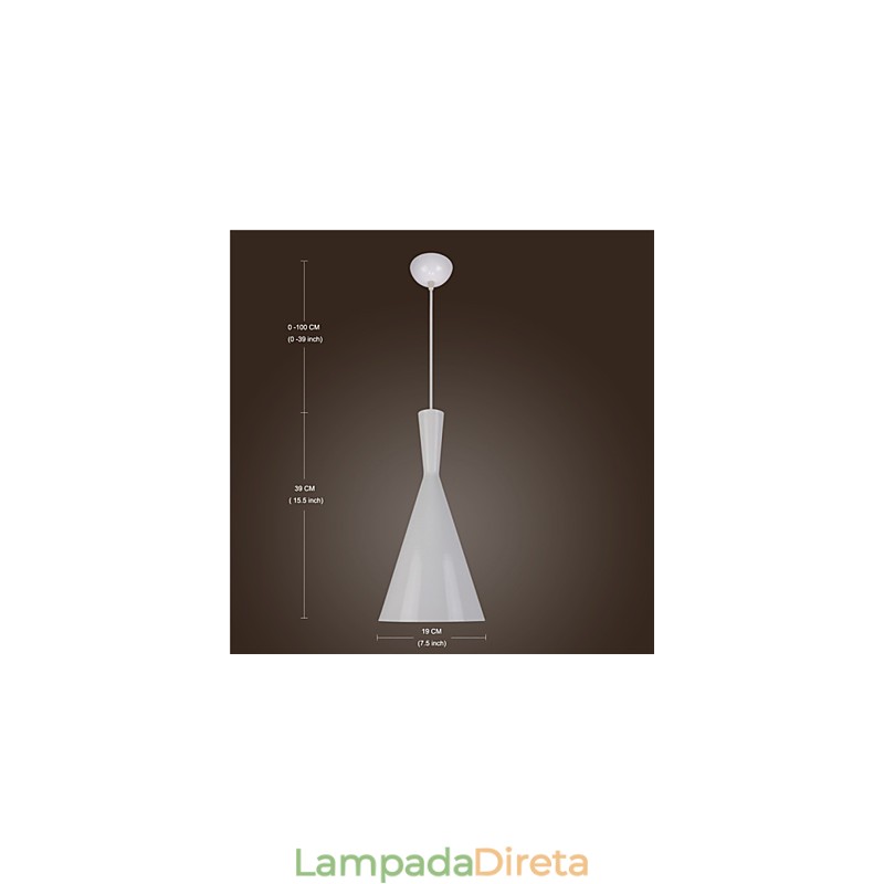 Luminária pendente retrô vintage Tom Dixon design preto branco tipo C luminárias pendentes café