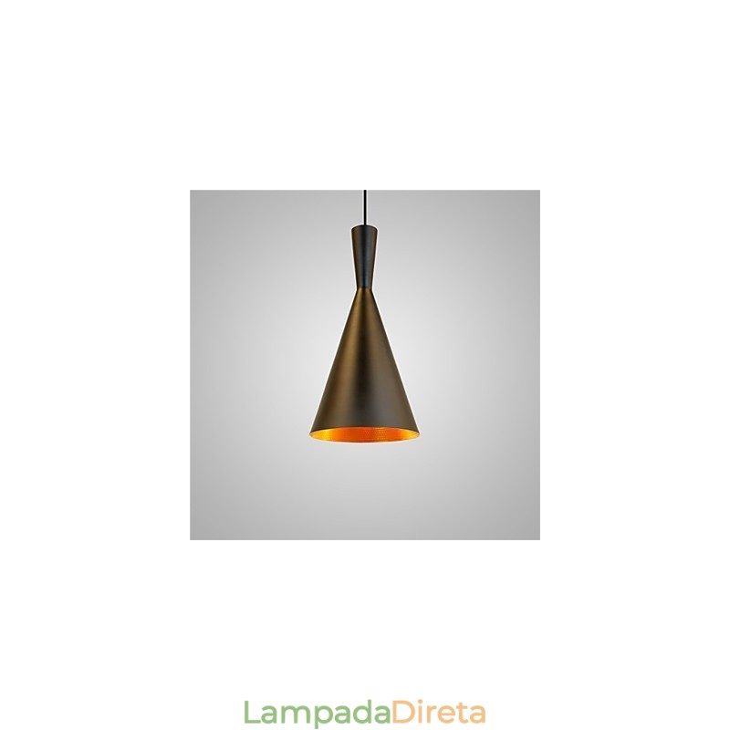Luminária pendente retrô vintage Tom Dixon design preto branco tipo C luminárias pendentes café