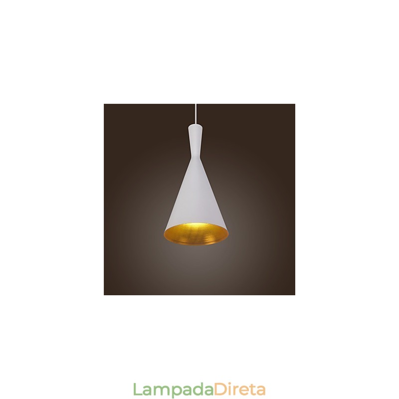 Luminária pendente retrô vintage Tom Dixon design preto branco tipo C luminárias pendentes café