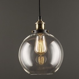 Luminária pendente industrial de fábrica, latão antigo, luminária com abajur de vidro, luminária pendente de café