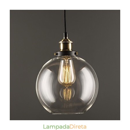 Luminária pendente industrial de fábrica, latão antigo, luminária com abajur de vidro, luminária pendente de café Luminária pendente industrial de fábrica, latão antigo, luminária com abajur de vidro, luminária pendente de café