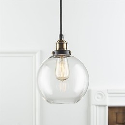 Luminária pendente industrial de fábrica, latão antigo, luminária com abajur de vidro, luminária pendente de café