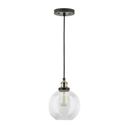 Luminária pendente industrial de fábrica, latão antigo, luminária com abajur de vidro, luminária pendente de café