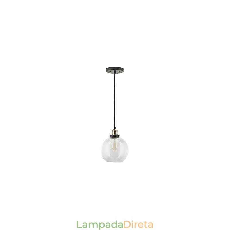 Luminária pendente industrial de fábrica, latão antigo, luminária com abajur de vidro, luminária pendente de café
