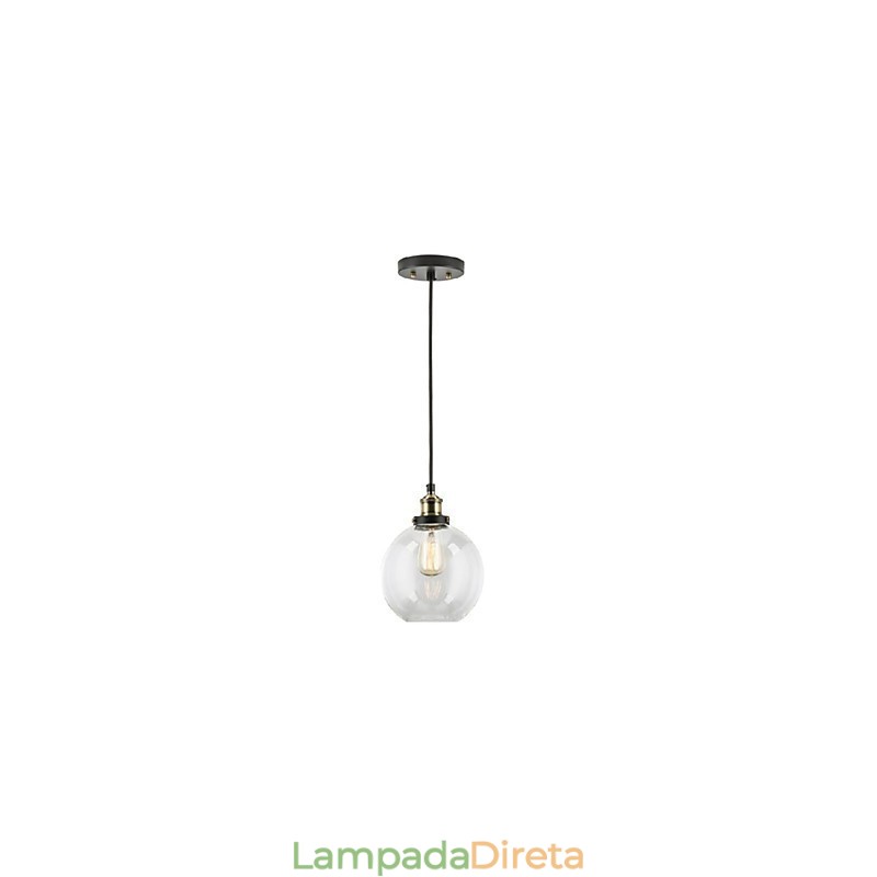 Luminária pendente industrial de fábrica, latão antigo, luminária com abajur de vidro, luminária pendente de café