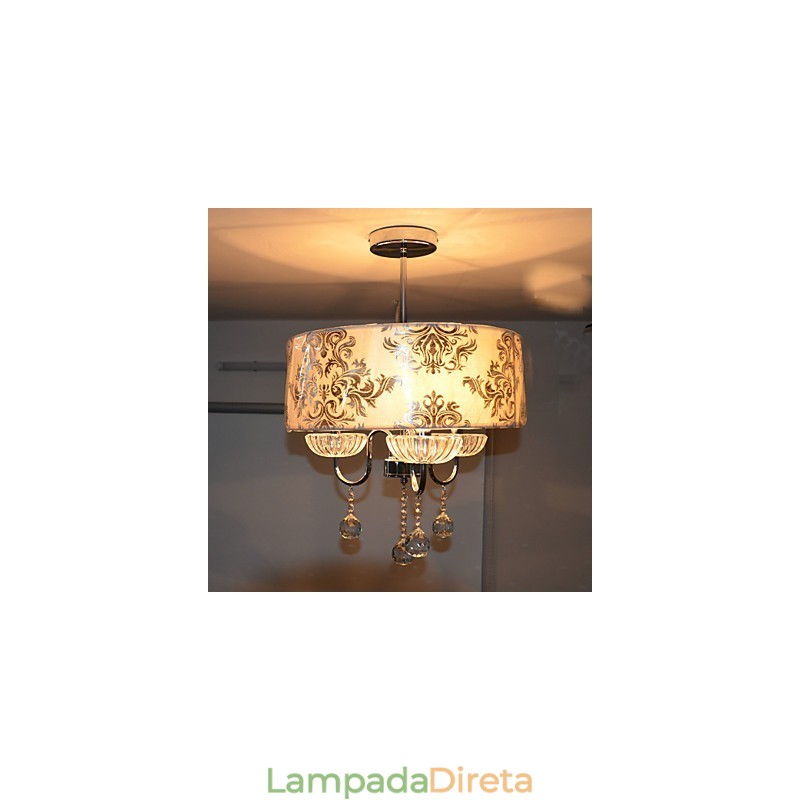 Lustre moderno contemporâneo de cristal galvanizado