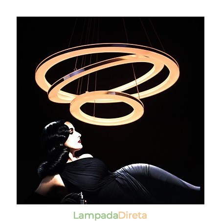Luminária pendente moderna 3 anéis luminária pendente acrílico Luminária pendente moderna 3 anéis luminária pendente acrílico