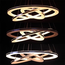 Luminária pendente moderna 3 anéis luminária pendente acrílico