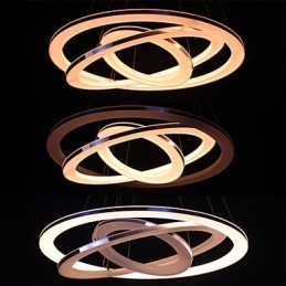 Luminária pendente moderna 3 anéis luminária pendente acrílico