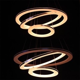 Luminária pendente moderna 3 anéis luminária pendente acrílico