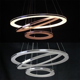 Luminária pendente moderna 3 anéis luminária pendente acrílico