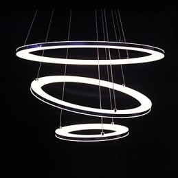 Luminária pendente moderna 3 anéis luminária pendente acrílico