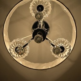 Lustre moderno contemporâneo de cristal galvanizado