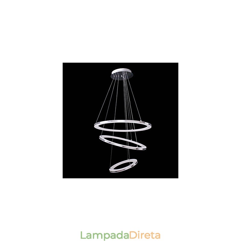 Luminária pendente moderna 3 anéis luminária pendente acrílico