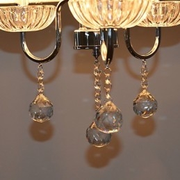 Lustre moderno contemporâneo de cristal galvanizado