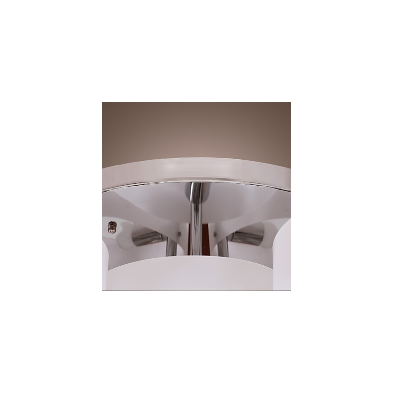 Lustre moderno contemporâneo de metal cromado com montagem embutida