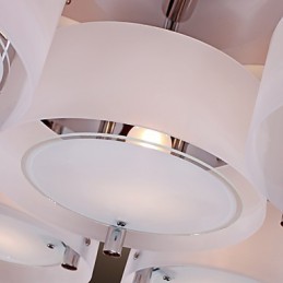 Lustre moderno contemporâneo de metal cromado com montagem embutida