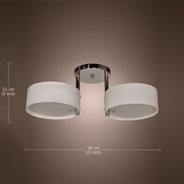 Lustre moderno contemporâneo de metal cromado com montagem embutida