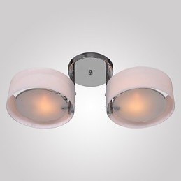 Lustre moderno contemporâneo de metal cromado com montagem embutida