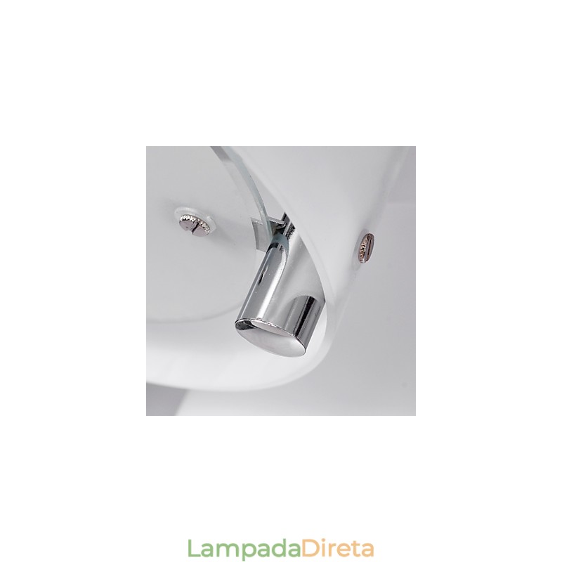 Lustre moderno contemporâneo de metal cromado com montagem embutida