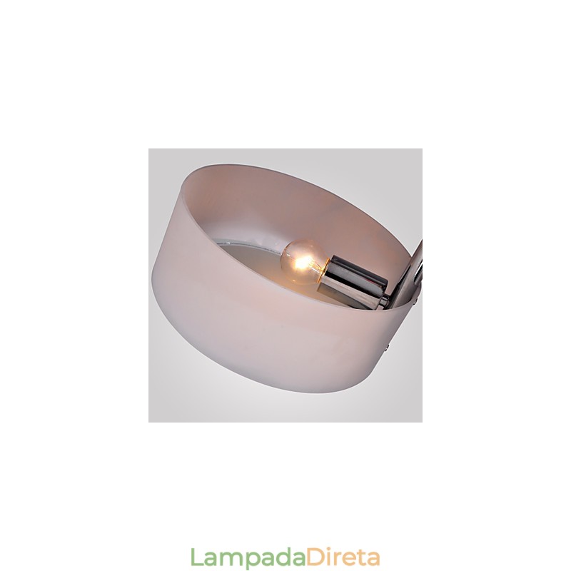 Lustre moderno contemporâneo de metal cromado com montagem embutida