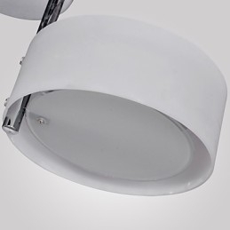 Lustre moderno contemporâneo de metal cromado com montagem embutida