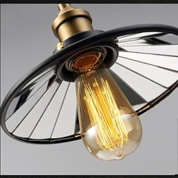 Luminária pendente vintage Pully 3 ilhas Foyer Metal + abajur interno Galss