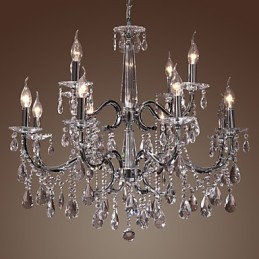 Lustre de Cristal Moderno 2 Níveis Sala 12 Luzes