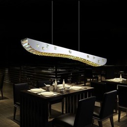 Luminária pendente de cristal Luminária pendente de metal cromado Cristal âmbar ou transparente