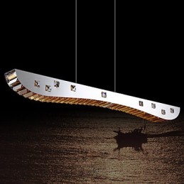 Luminária pendente de cristal Luminária pendente de metal cromado Cristal âmbar ou transparente