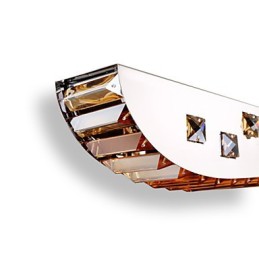 Luminária pendente de cristal Luminária pendente de metal cromado Cristal âmbar ou transparente