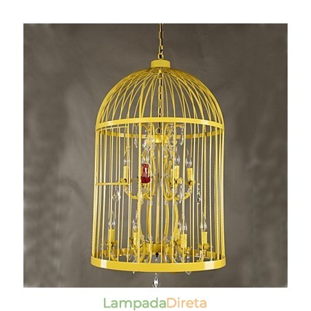 Vintage Ferro Gaiola Escada Lâmpada Lustre Cristal Vintage Ferro Gaiola Escada Lâmpada Lustre Cristal