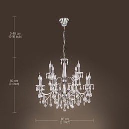Lustre de Cristal Moderno 2 Níveis Sala 12 Luzes
